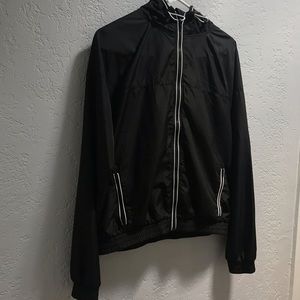 Black windbreaker
